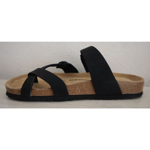 Cushionaire 779601 Women's Sz 8M Black Luna Cork Footbed Sandals SIB - Picture 7 of 13